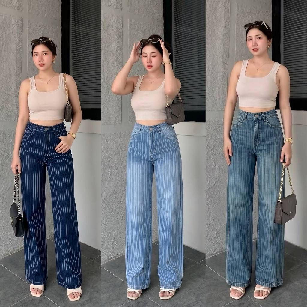 Jhoin Fashion - Celana Highwaist Baggy Jeans Wanita Premium Quality Unisex Kulot Loose Skena Kekinia