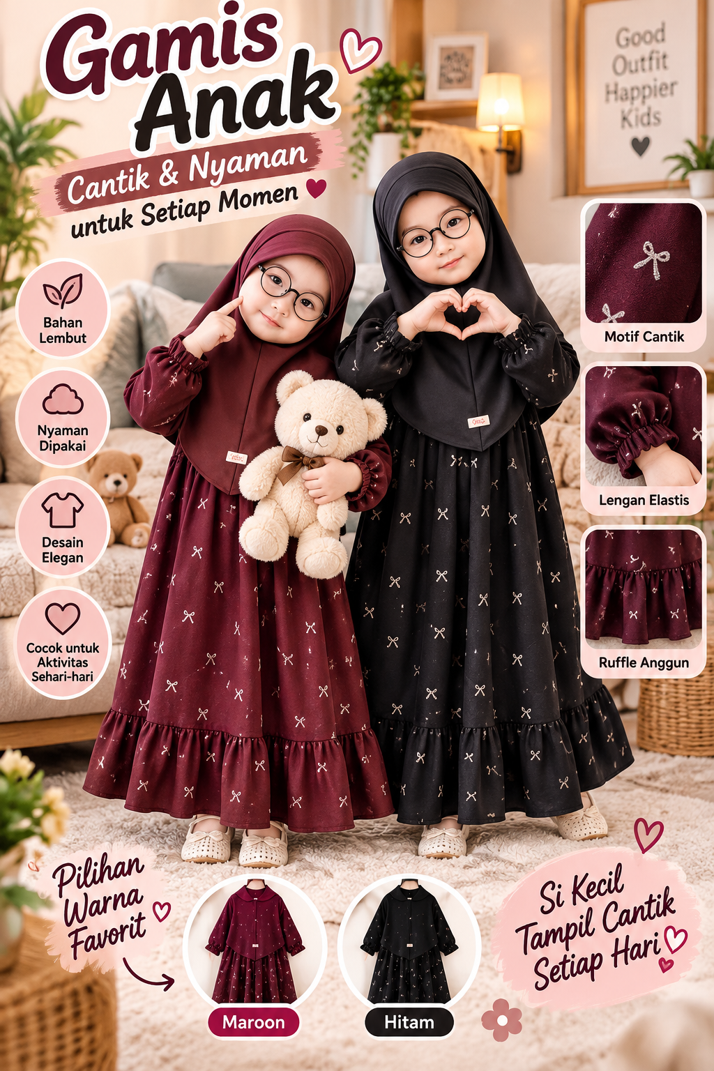Little Porin - Syakila Gamis Anak 1 - 12 Tahun