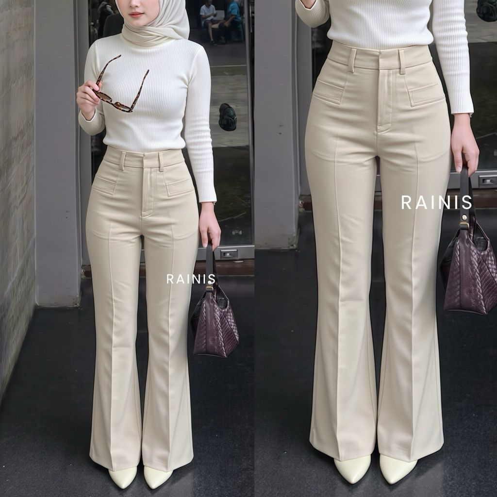 Cutbray Highwaist Premium Flare Pants Korea Style