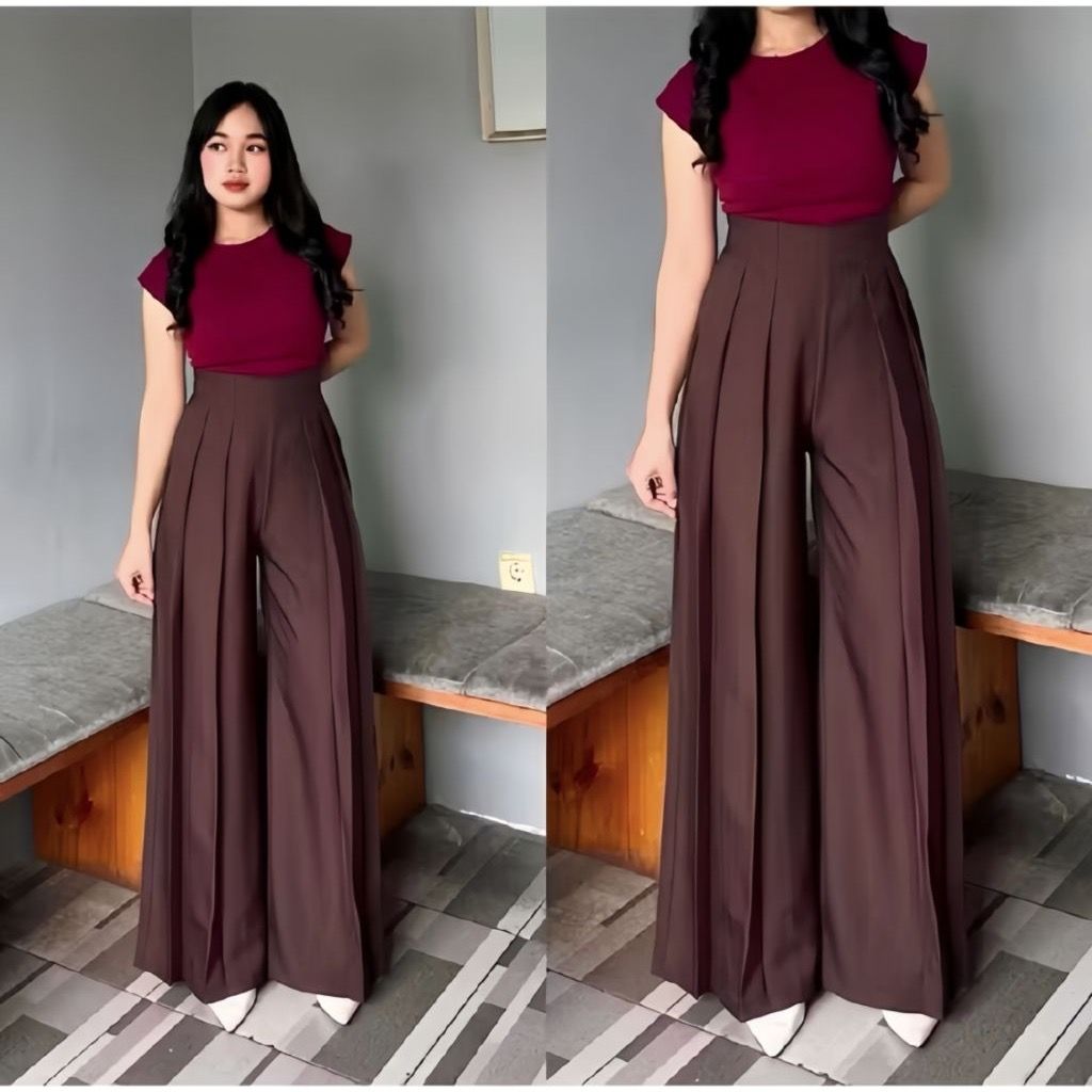 Lavie Pants - Celana Panjang Wanita - Culote Palazzo Highwaist - Celana Kantor Losse Pants - Formal Wid Leg Casual Terlaris!