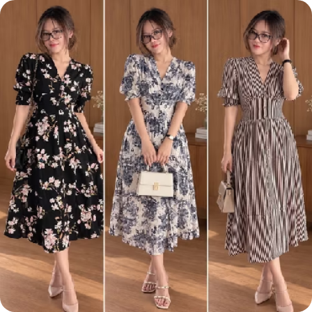 MAXI DRESS RAYON PREMIUM WANITA KOREAN STYLE KANCING FULL HIDUP MEWAH TERBARU 2026